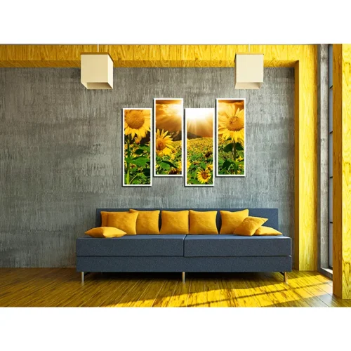 تابلو گل آفتابگردان چند تکه