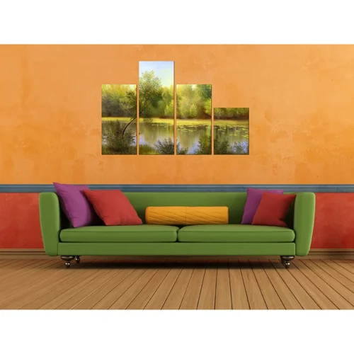 تابلو منظره طبیعت چند تکه