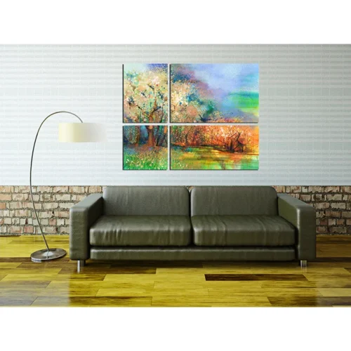 تابلو نقاشی طبیعت چند تکه