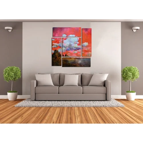 تابلو نقاشی طرح آسمان 5 تکه