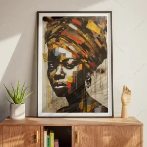 تابلو نقاشی مدرن طرح زن سیاه پوست