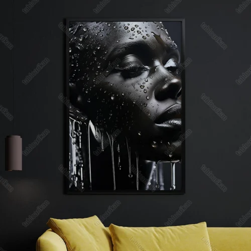 PR1014 تابلو عکس صورت سیاه و سفید کد