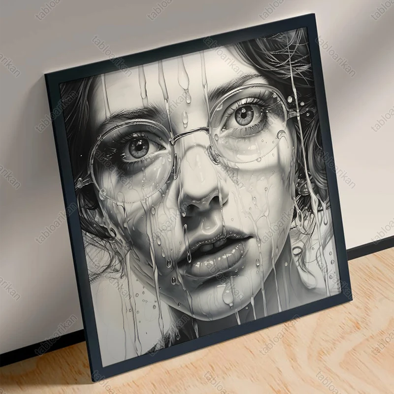 PR1050 تابلو نقاشی صورت سیاه و سفید کد