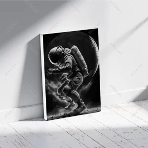 تابلو سیاه و سفید فضانورد