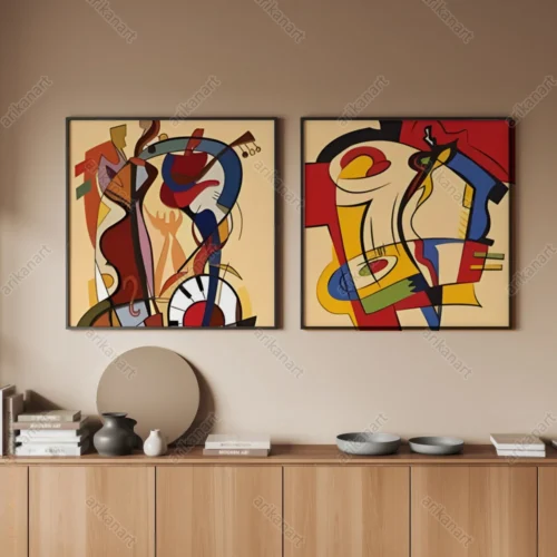 تابلو نقاشی مدرن طرح موسیقی