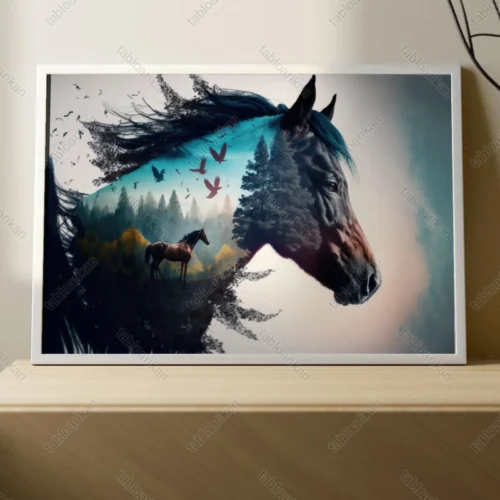 تابلو دیجیتال آرت طرح اسب