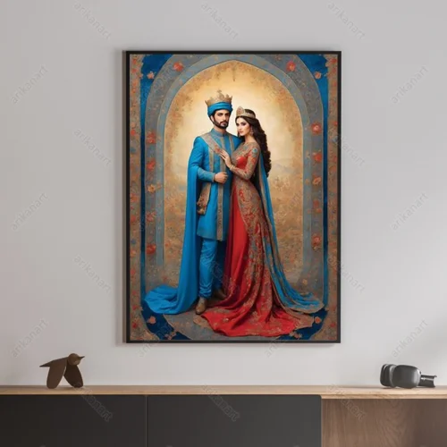 تابلو نقاشی دیجیتال پادشاه و ملکه