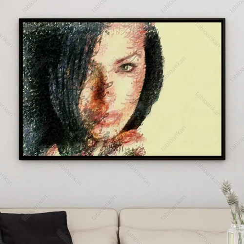 تابلو صورت تلفیقی با خطاطی