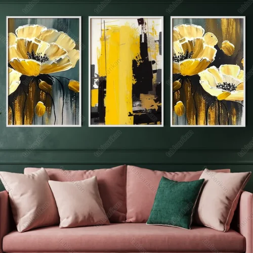 TG1048 تابلو مدرن گل سه تایی کد