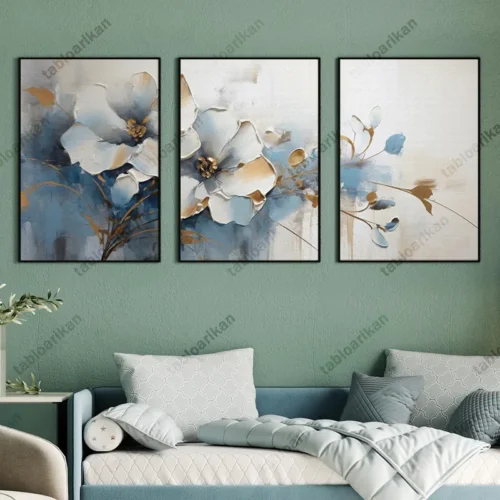 TG1052 تابلو تزئینی گل سه تکه کد