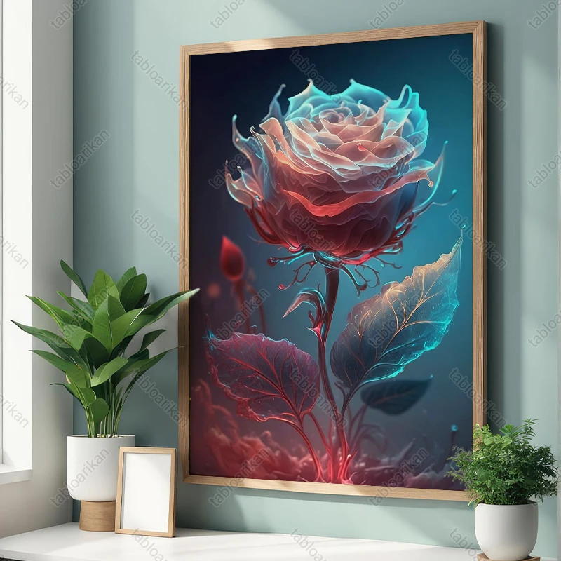تابلو دیواری گل مدرن کد TG1018