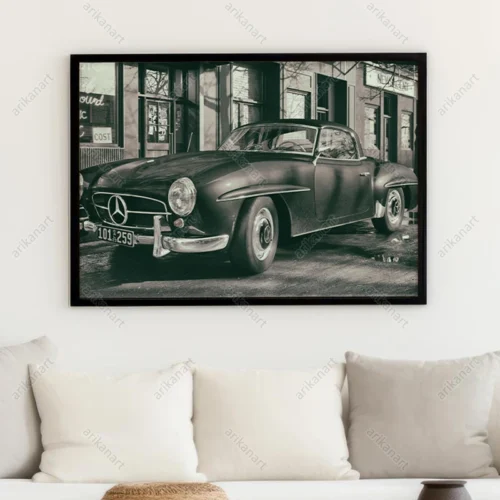 تابلو سیاه و سفید ماشین