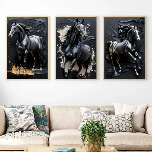 RKNG1026 تابلو اسب سه تکه کد