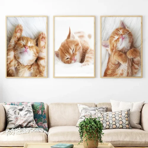 تابلو گربه سه تکه کد RKN-1497