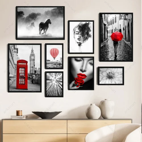 تابلو چند تکه سیاه سفید