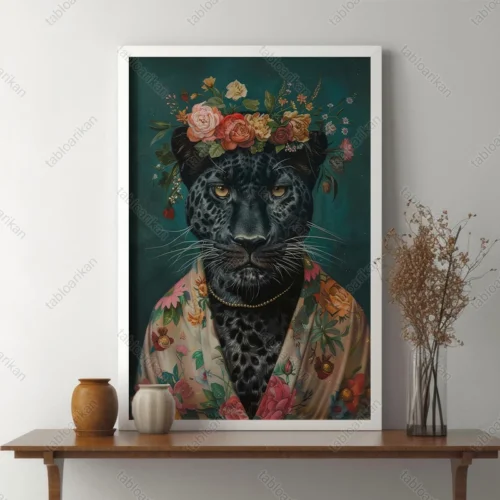 تابلو فانتزی پلنگ سیاه