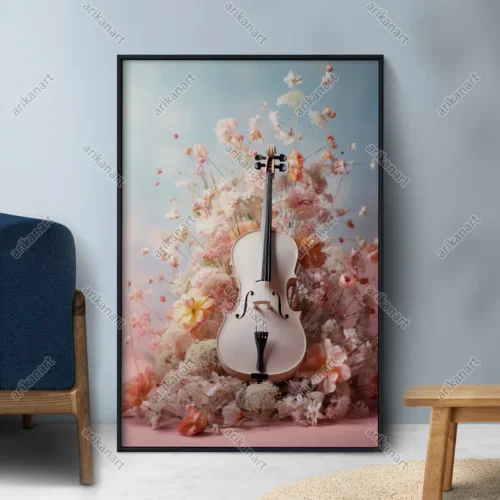 خریدتابلو ویولن صورتی