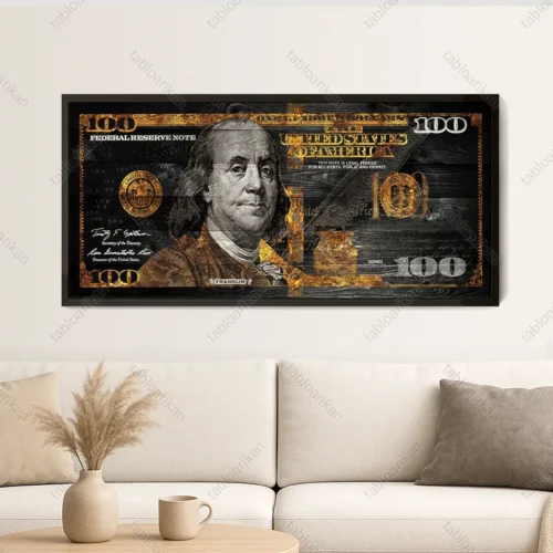 تابلو دلار مشکی طلایی