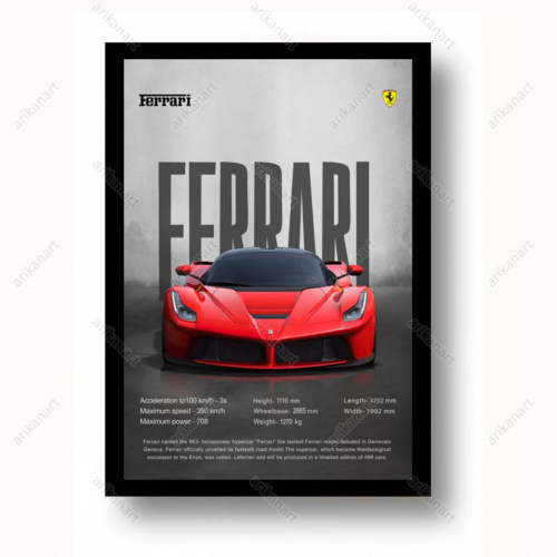 تابلو ماشین فراری قرمز